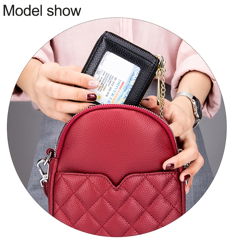 [RFID Credit Card Holder] Casual RFID Credit Card Holder, Multi-compartment Wallet - Simple Zip Around Card Case