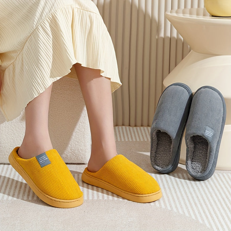 Couple's Warm Slippers for Women, Home Use in Spring, Autumn, and Winter, Non-Slip Thick-Soled Indoor Plush Slippers for Men and Women, Women Shoes