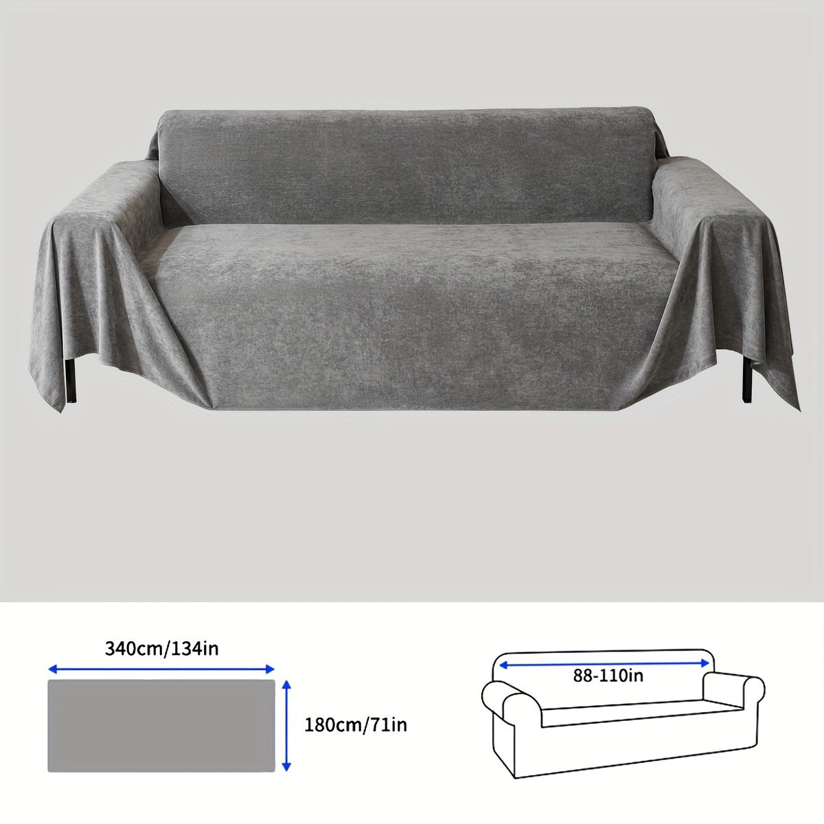 1pc solid color sofa cover, pet-proof scratch-resistant modern sofa protector for all-season use in bedroom, office, living room, and home decor