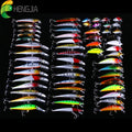56pcs  Fishing Lures Kit Crankbait Tackle Minnow Popper Pencil Swimbaits Hook Freshwater Saltwater Hard Baits Set for pike carp bass fishing christmas gift for man