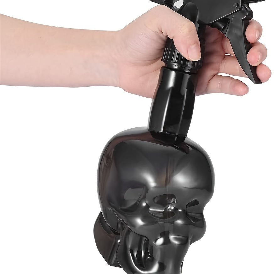 200ml/7oz Retro Skull Design Refillable Spray Bottle - Fine Mist Sprayer for Hair Styling, Cleaning & Plants, Durable Plastic with Black Trigger, Green, Orange & Black Options, Plant Watering Tool, Unique Aesthetic, Functiona