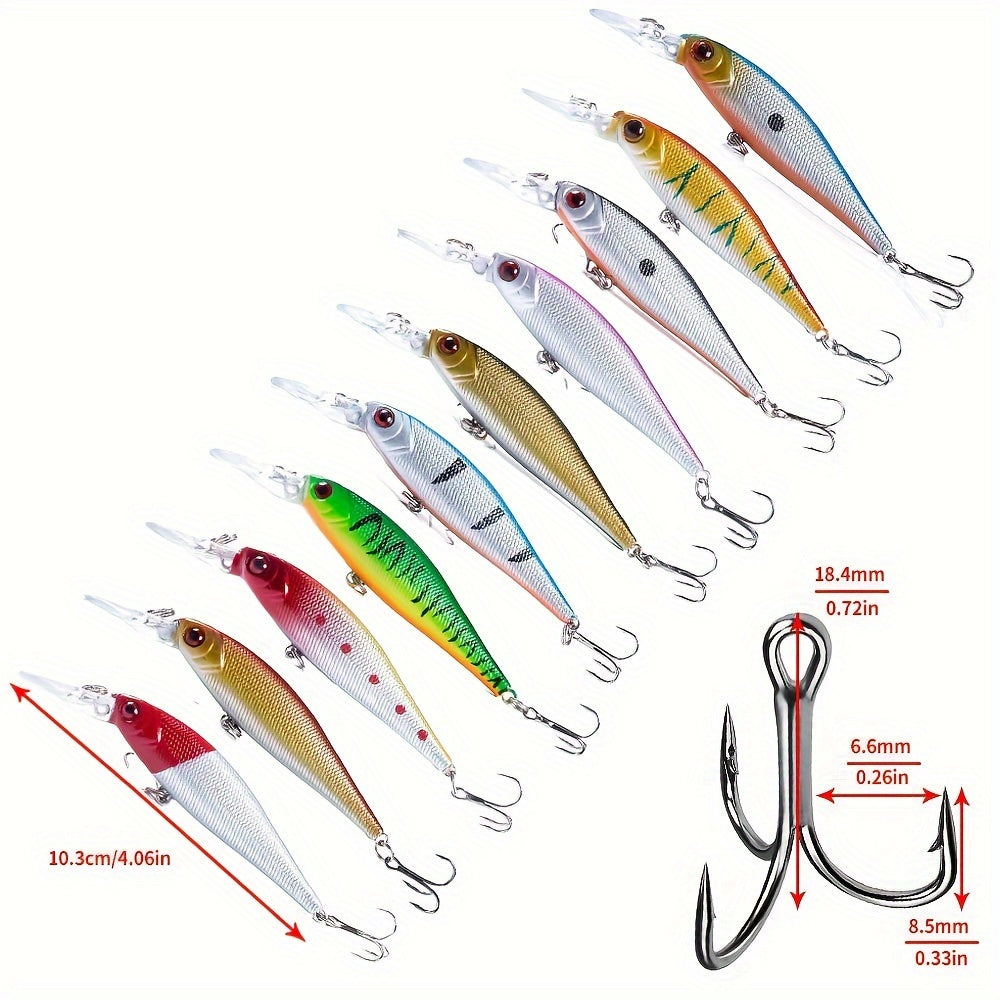 56pcs  Fishing Lures Kit Crankbait Tackle Minnow Popper Pencil Swimbaits Hook Freshwater Saltwater Hard Baits Set for pike carp bass fishing christmas gift for man