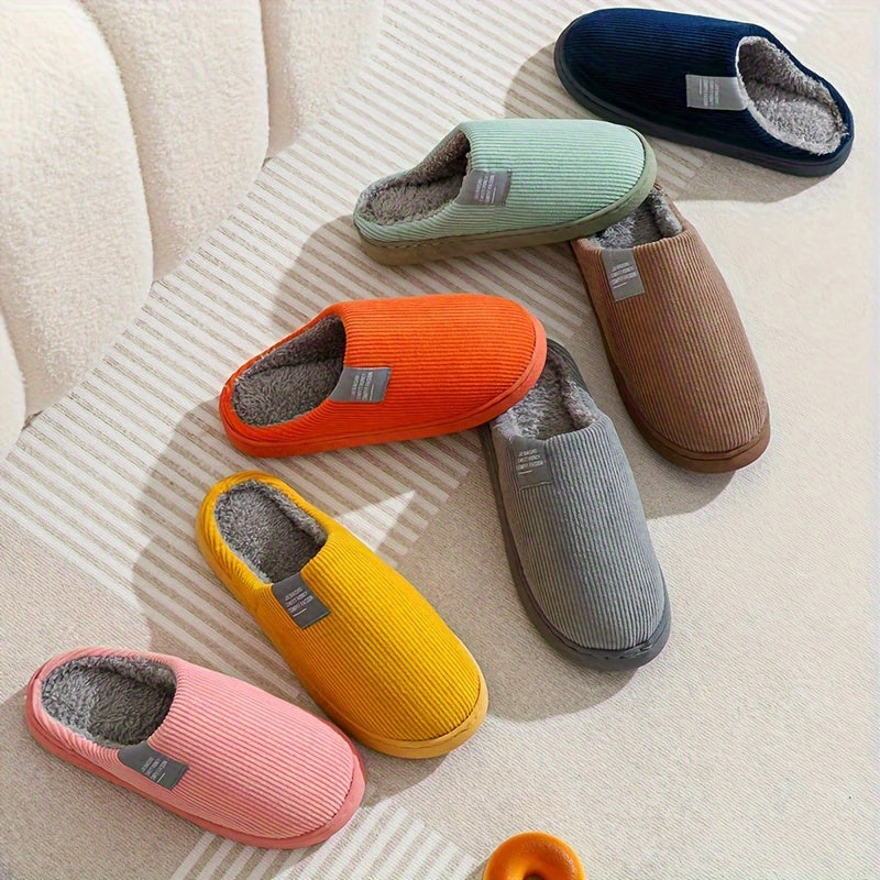 Couple's Warm Slippers for Women, Home Use in Spring, Autumn, and Winter, Non-Slip Thick-Soled Indoor Plush Slippers for Men and Women, Women Shoes