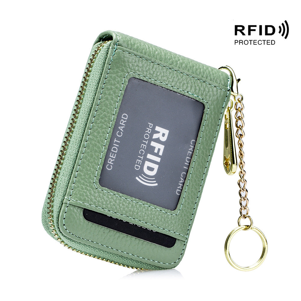[RFID Credit Card Holder] Casual RFID Credit Card Holder, Multi-compartment Wallet - Simple Zip Around Card Case