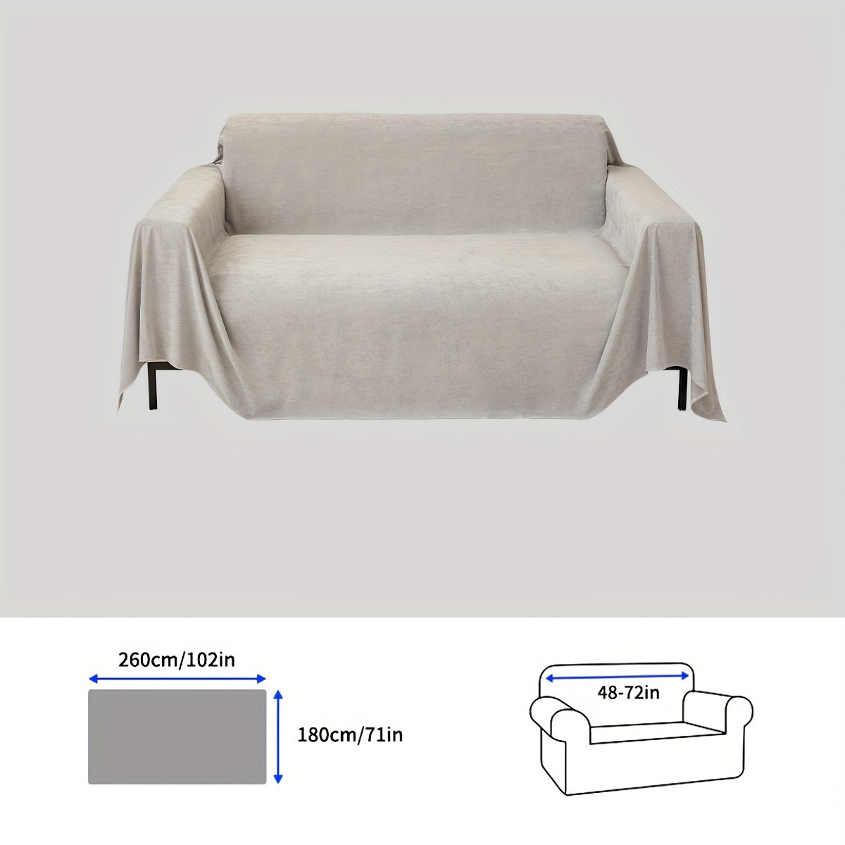 1pc solid color sofa cover, pet-proof scratch-resistant modern sofa protector for all-season use in bedroom, office, living room, and home decor