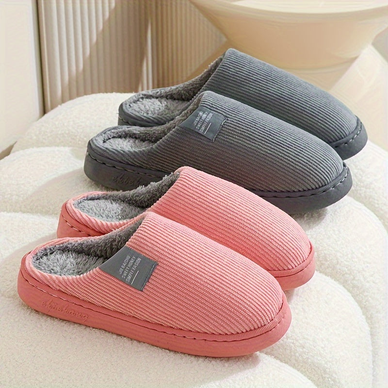 Couple's Warm Slippers for Women, Home Use in Spring, Autumn, and Winter, Non-Slip Thick-Soled Indoor Plush Slippers for Men and Women, Women Shoes