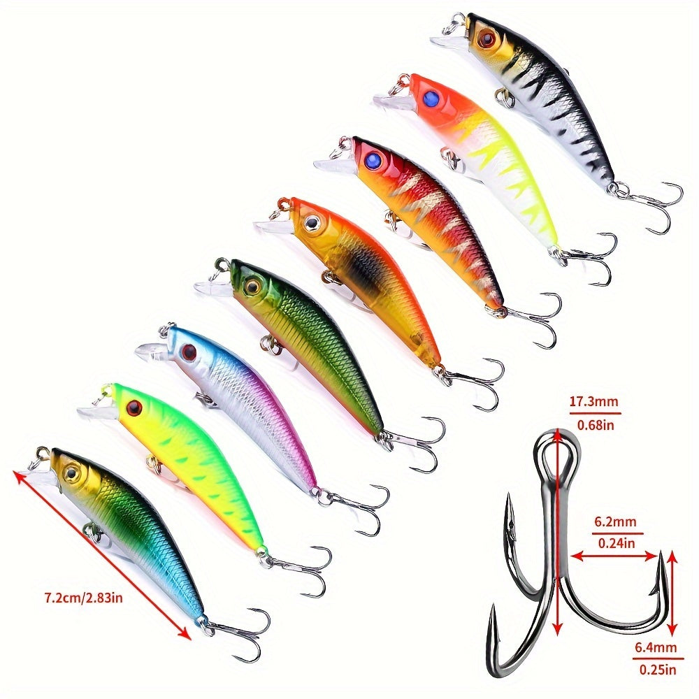 56pcs  Fishing Lures Kit Crankbait Tackle Minnow Popper Pencil Swimbaits Hook Freshwater Saltwater Hard Baits Set for pike carp bass fishing christmas gift for man
