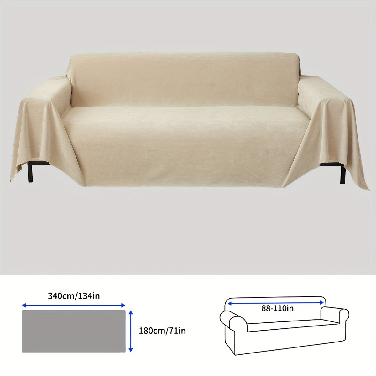 1pc solid color sofa cover, pet-proof scratch-resistant modern sofa protector for all-season use in bedroom, office, living room, and home decor
