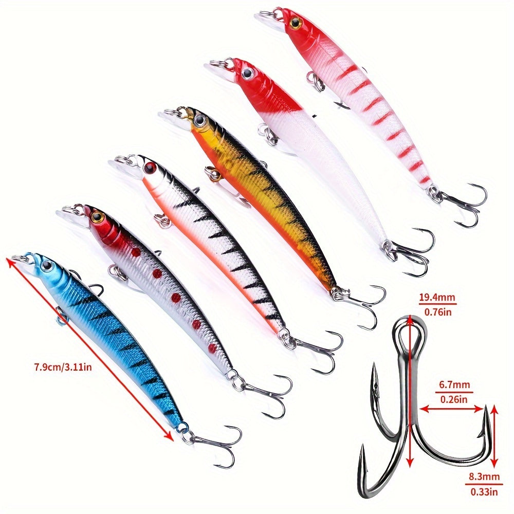 56pcs  Fishing Lures Kit Crankbait Tackle Minnow Popper Pencil Swimbaits Hook Freshwater Saltwater Hard Baits Set for pike carp bass fishing christmas gift for man