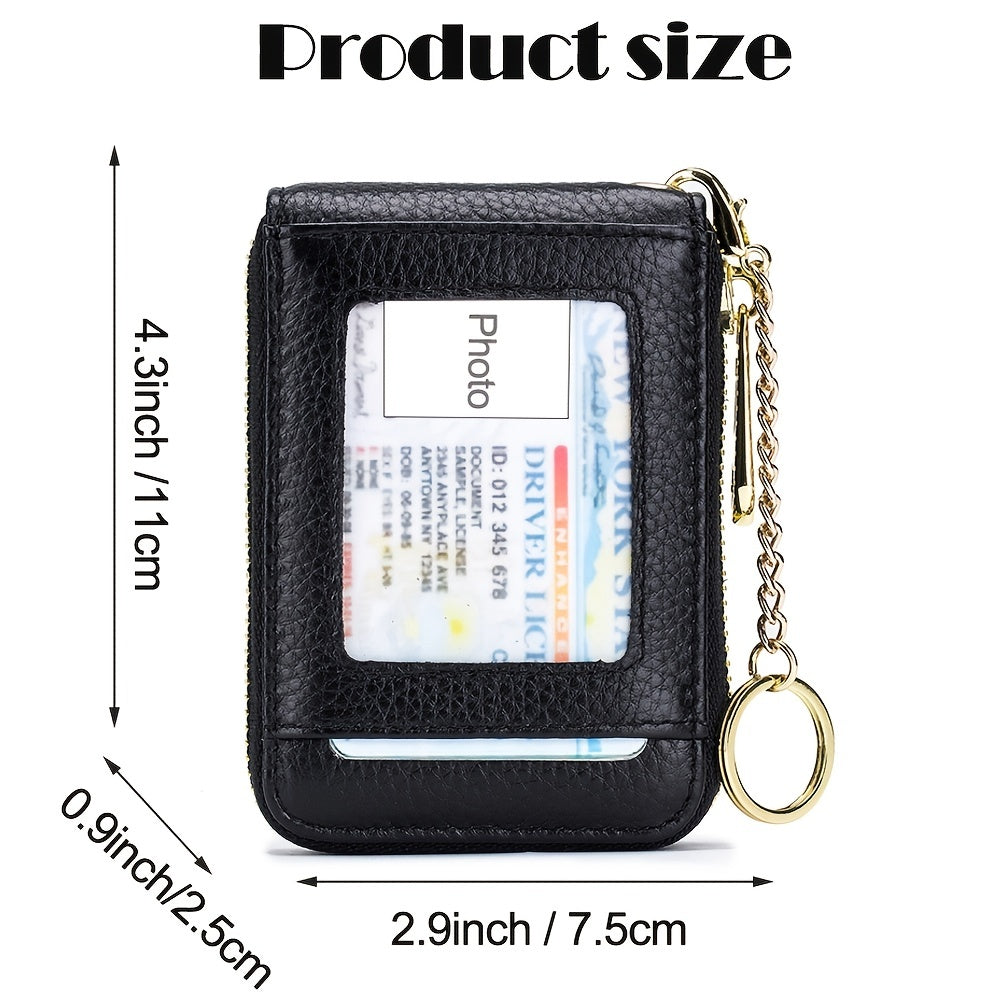 [RFID Credit Card Holder] Casual RFID Credit Card Holder, Multi-compartment Wallet - Simple Zip Around Card Case