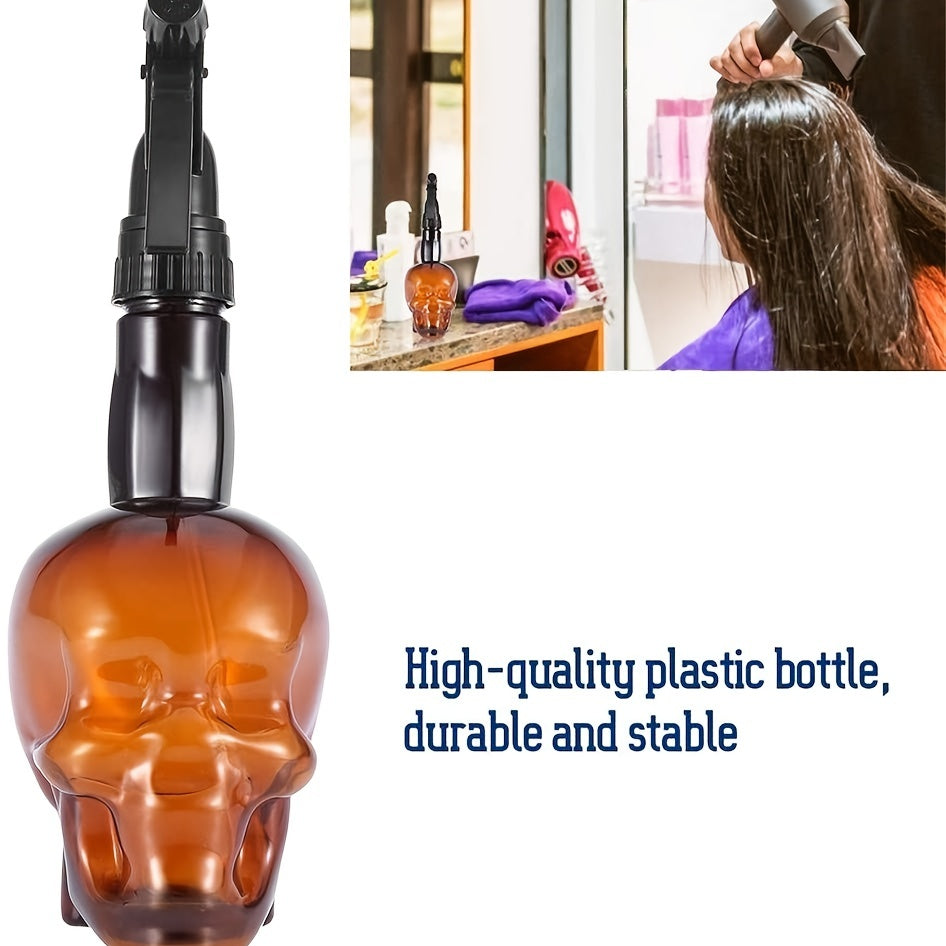 200ml/7oz Retro Skull Design Refillable Spray Bottle - Fine Mist Sprayer for Hair Styling, Cleaning & Plants, Durable Plastic with Black Trigger, Green, Orange & Black Options, Plant Watering Tool, Unique Aesthetic, Functiona