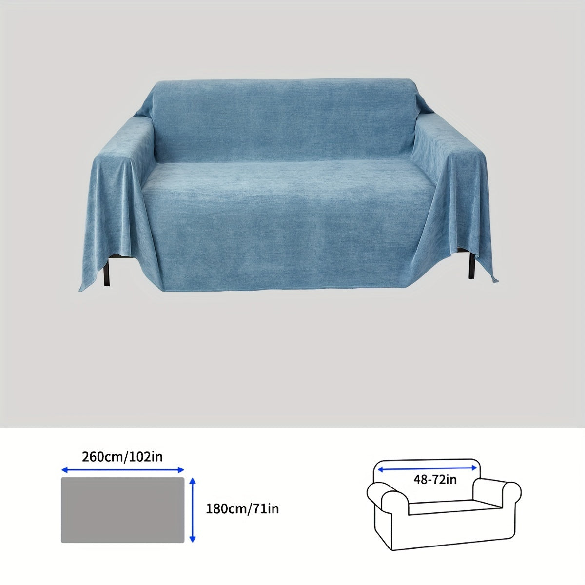1pc solid color sofa cover, pet-proof scratch-resistant modern sofa protector for all-season use in bedroom, office, living room, and home decor