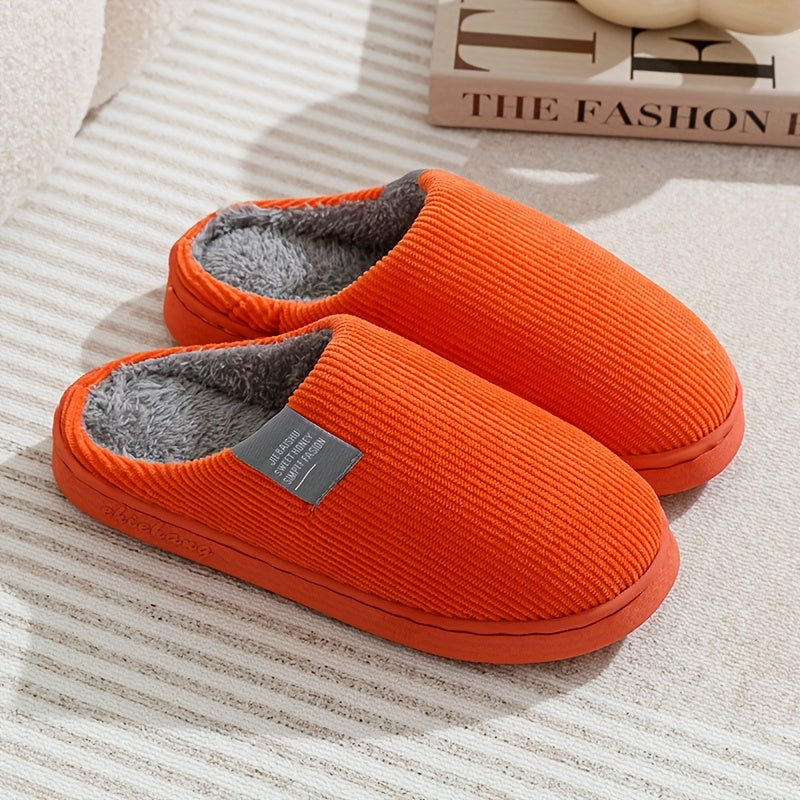 Couple's Warm Slippers for Women, Home Use in Spring, Autumn, and Winter, Non-Slip Thick-Soled Indoor Plush Slippers for Men and Women, Women Shoes