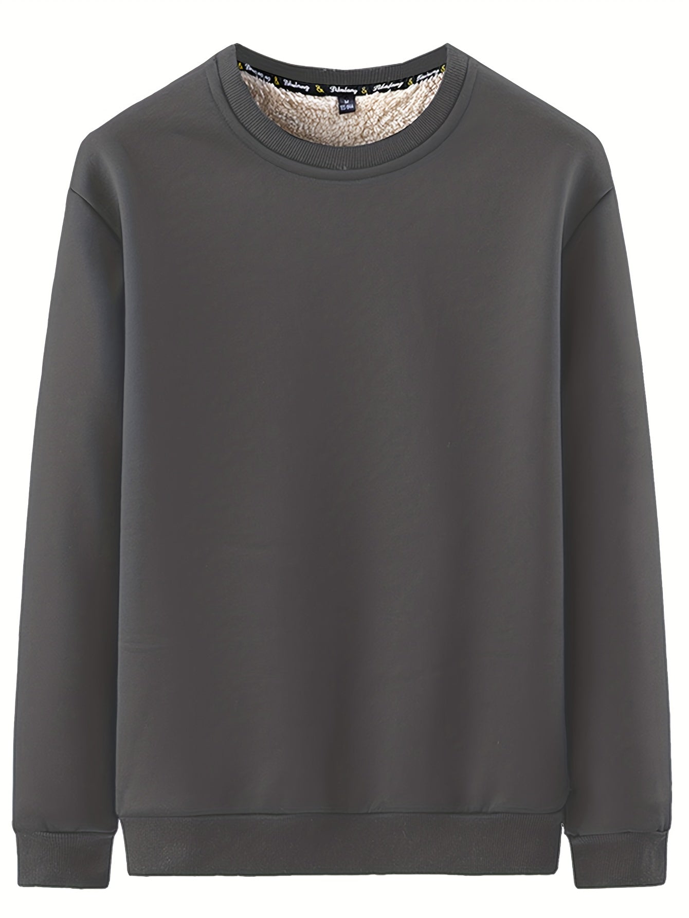 New Men's Casual Fashionable Solid Color Crew Neck Sweatshirts For Autumn And Winter