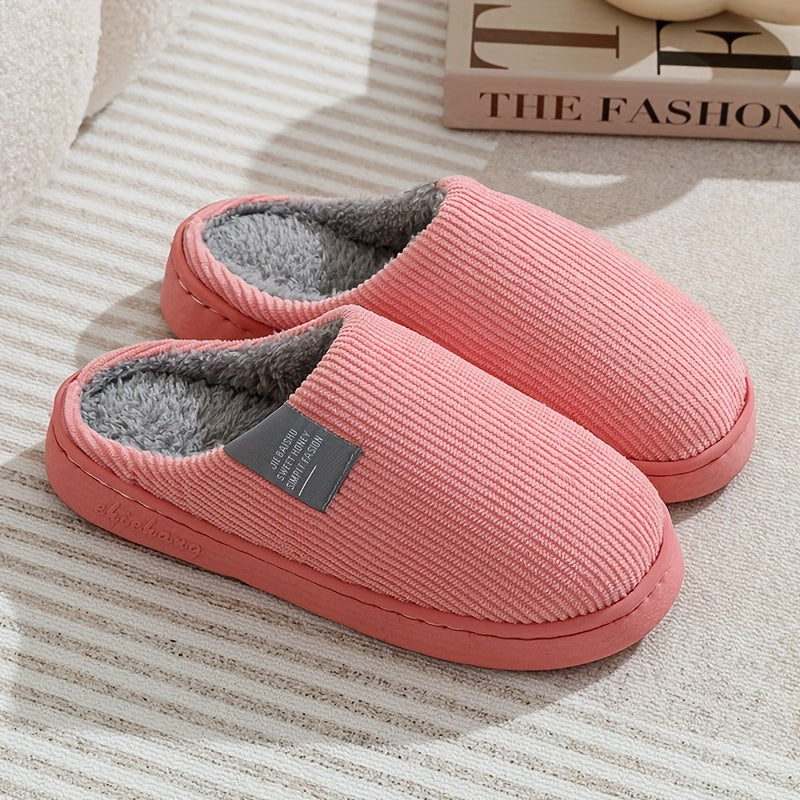 Couple's Warm Slippers for Women, Home Use in Spring, Autumn, and Winter, Non-Slip Thick-Soled Indoor Plush Slippers for Men and Women, Women Shoes