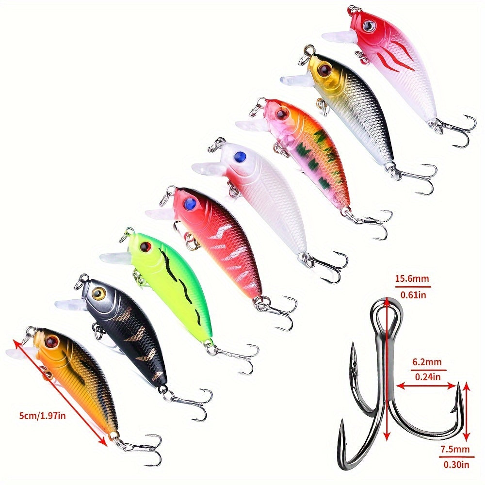 56pcs  Fishing Lures Kit Crankbait Tackle Minnow Popper Pencil Swimbaits Hook Freshwater Saltwater Hard Baits Set for pike carp bass fishing christmas gift for man