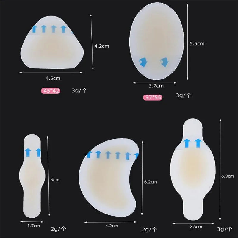 10PCS Gel Shoes Stickers Soft Hydrocolloid Pads Relief Pain Blisters Bunions Corns Calluses Friction Pressure Spots Heel Pain