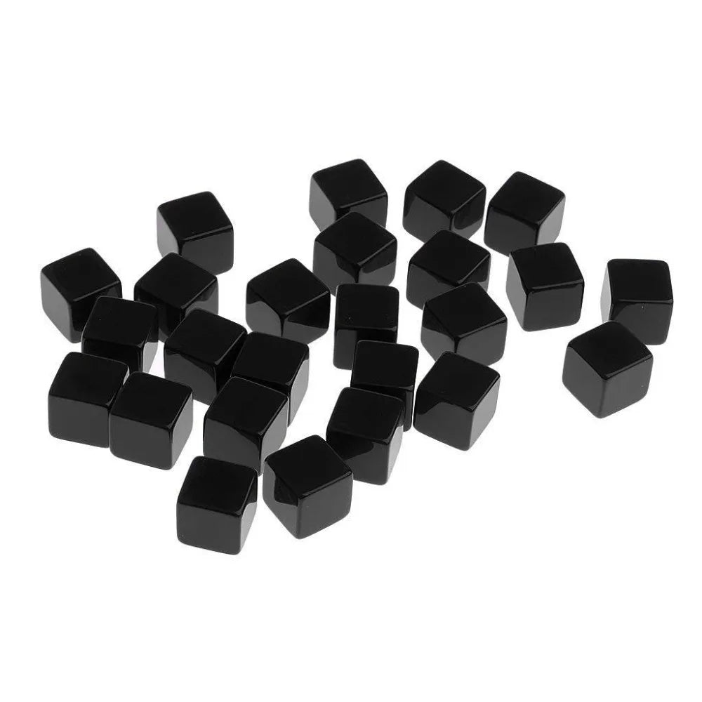 10pcs/pack New Acrylic 16mm Black Blank Dice Teaching Props Game Accessories Mathematical Tools Square Corner