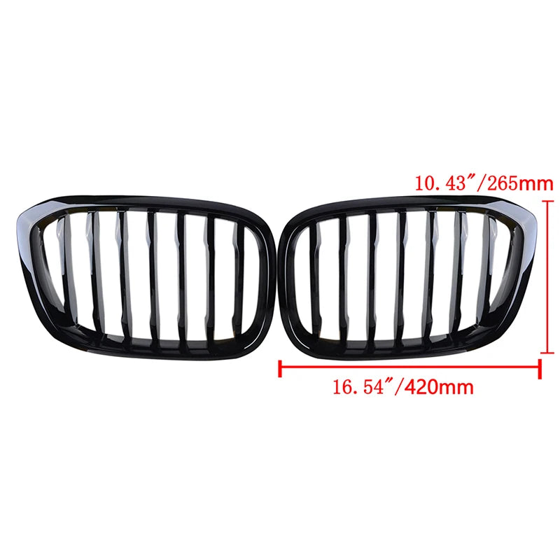 Front Kidney Grille For BMW X3 X4 G01 G02 G08 Single/Dual Line Gloss Black Bumper Racing Grills 2018-2020 Car Accessories