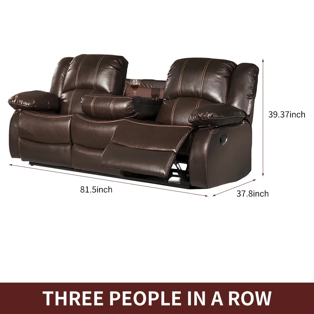 Power Loveseat Recliner Sofa Theater Seating Zero Gravity Console Electric Recliner RV Sofa with Storage Side Living Room