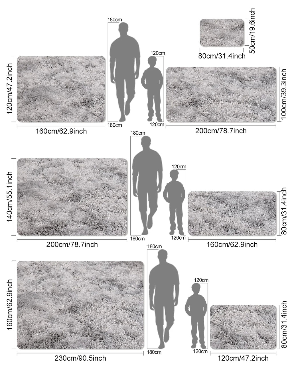 VIKAMA Tie-Dye Plush Carpet Living Room Decoration Soft Fluffy Home Mat Children's Room Baby Crawling Non-Slip Blanket