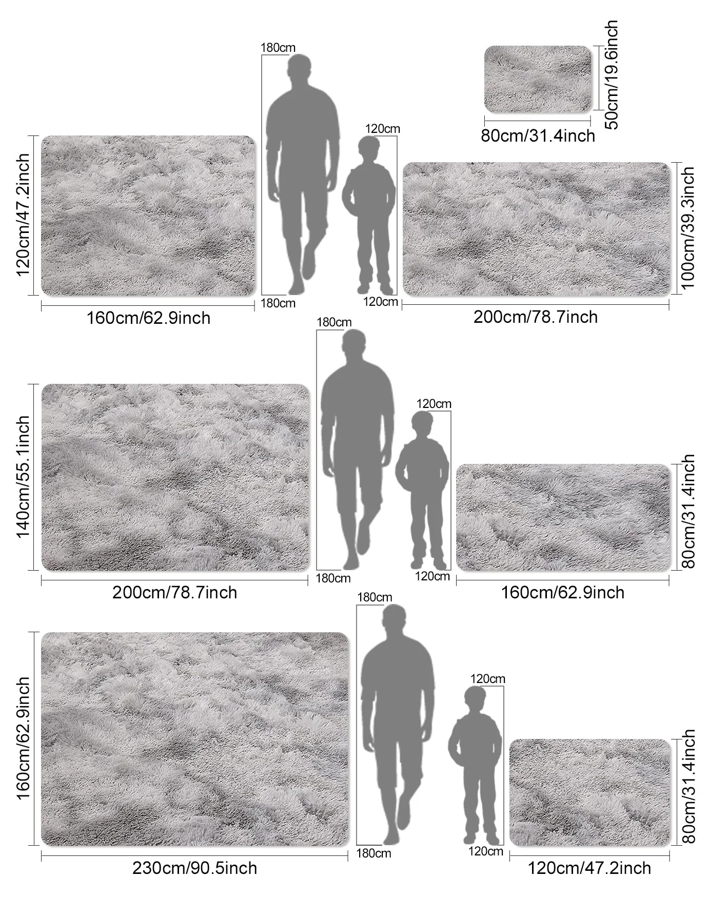 VIKAMA Tie-Dye Plush Carpet Living Room Decoration Soft Fluffy Home Mat Children's Room Baby Crawling Non-Slip Blanket