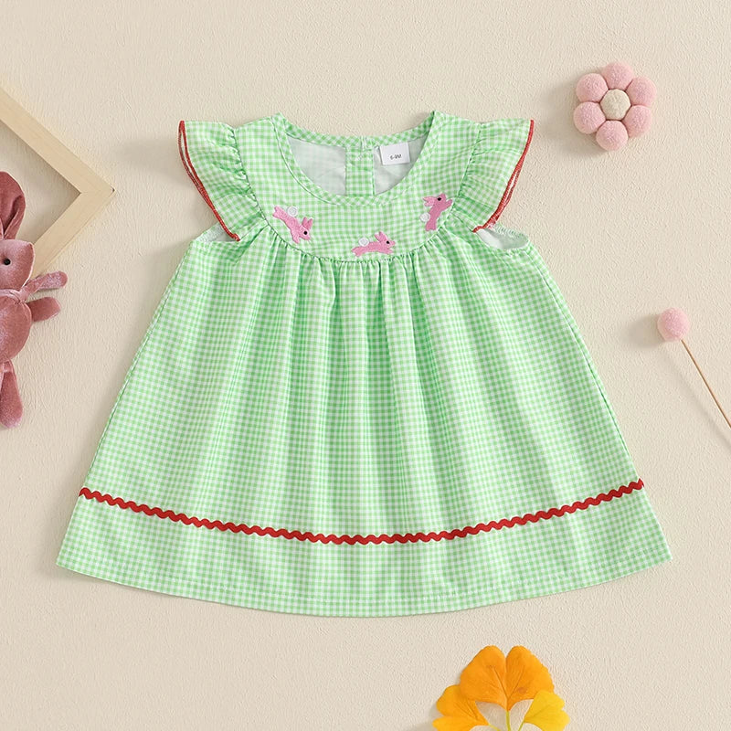 Toddler Girl Floral Print Ruffle Sleeve Dress Round Neck A-line Princess Dress for Birthday Party and Playdates