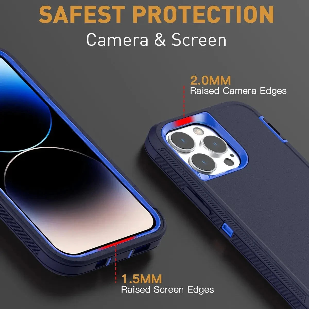 3 IN 1 Heavy Duty Armor Shockproof Dust-Proof Case For iPhone 15 14 13 12 11 16Pro MAX  MINI XSMAX XR X XS SE 6 7 8 PLUS Cover