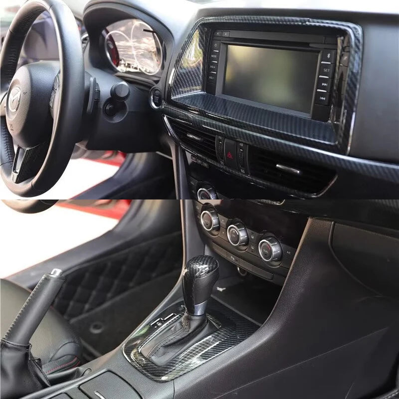 For Mazada 6 Atenza Car Steering Wheel Gear Shift Lever Panel Cover Decorative Sticker Plastic Interior Modification Accessories