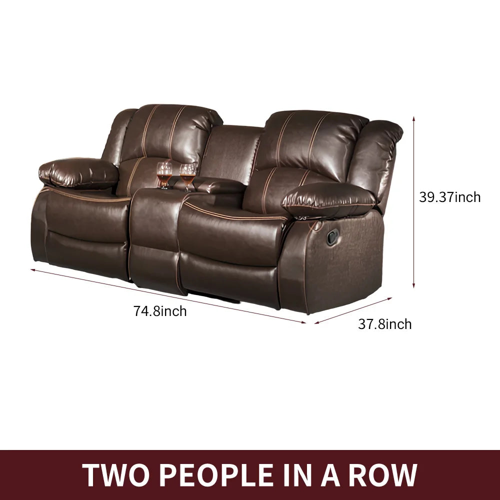 Power Loveseat Recliner Sofa Theater Seating Zero Gravity Console Electric Recliner RV Sofa with Storage Side Living Room