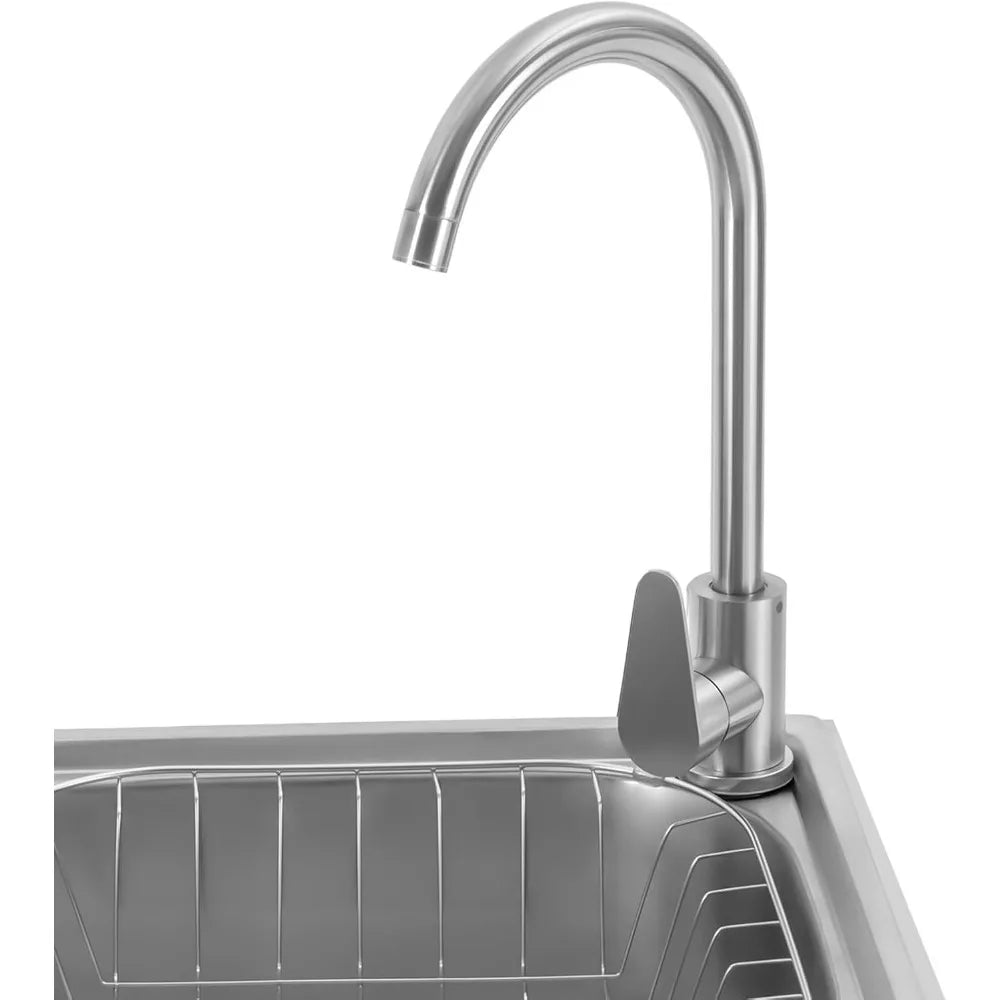 Stainless Steel Single Basin Kitchen Sink Freestanding Home Laundry Sink Multipurpose Commercial Sink Single Bowl Basin Sink