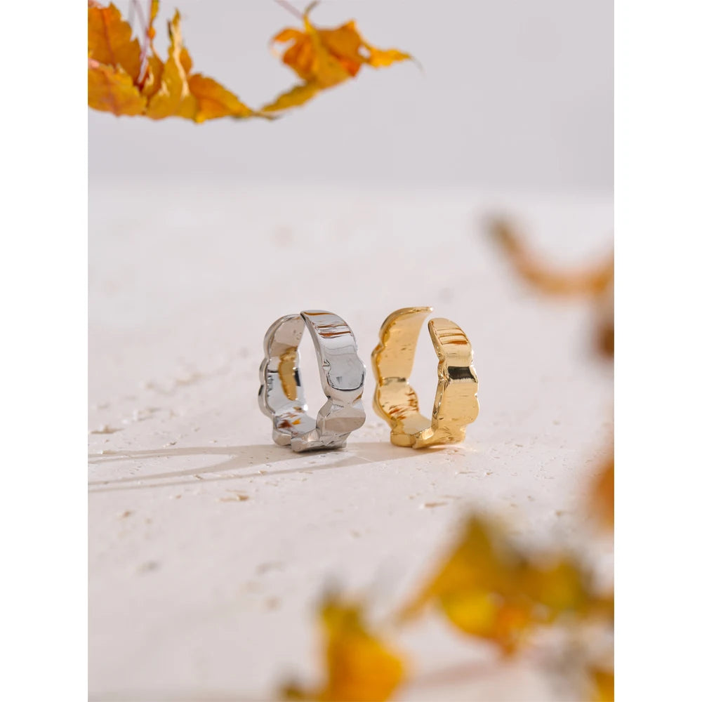 Yhpup Personalized Smooth Stainless Steel Metal Unisex Ring Minimalist Geometric Trendy Jewelry 18K PVD Plated New