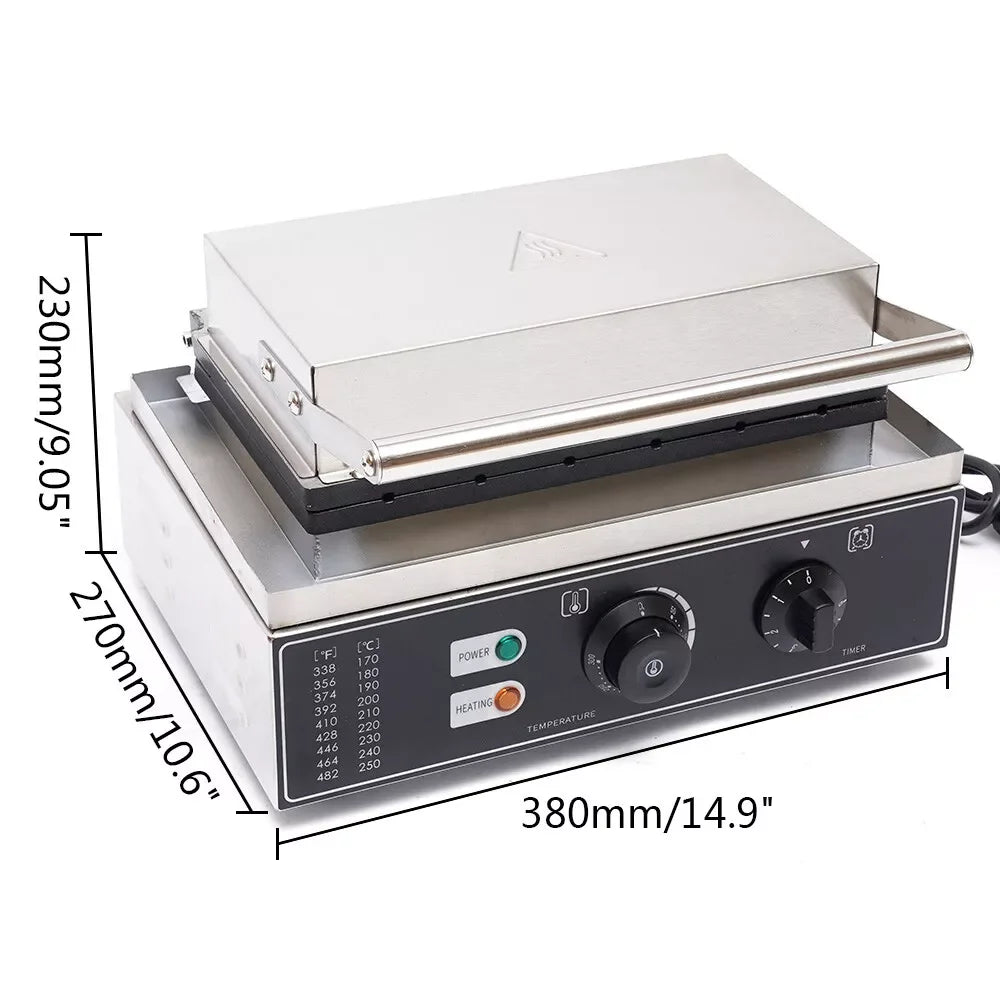 1550W Commercial Nonstick Waffle Maker 6 Sticks Electric Waffle Baker Machine