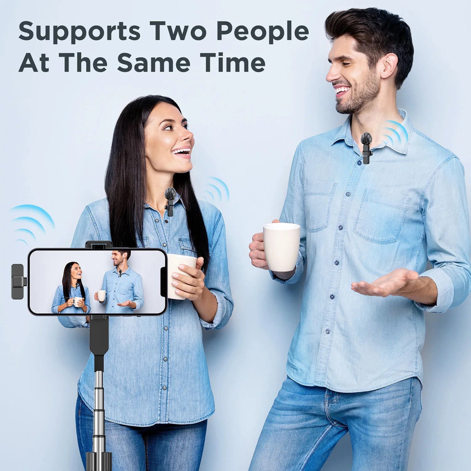 SNZIYAG K10 Wireless Lavalier Microphone Portable Audio Video Recording Mini Microphone for iPhone Android PC Live Gaming Phone