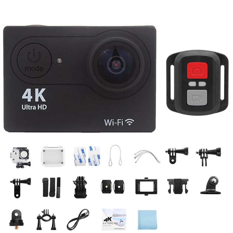 Ultra HD 4K Action Camera 1080P/30FPS 2.0 inch Screen WiFi Remote Control Mini Cameras Waterproof DV Helmet Go Sport Camera Pro