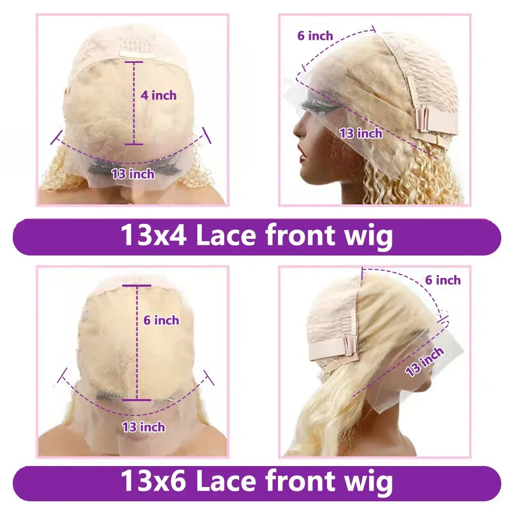 613 Blonde Straight Lace Front Wig Human Hair Pre Plucked 200 Density 13x4 13x6 HD Transparent Lace Frontal Wig 613 Colored Hair