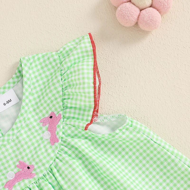 Toddler Girl Floral Print Ruffle Sleeve Dress Round Neck A-line Princess Dress for Birthday Party and Playdates