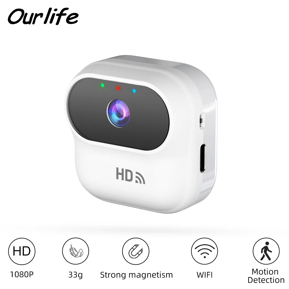 Ourlife A8 Mini Camera 1080P WiFi Smart Home Security Camera Monitor Camcorders Video Surveillance Camera With Motion Tracking