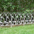 5 Pack Decorative Garden Fence For Landscaping White Panels Rust Proof Metal White