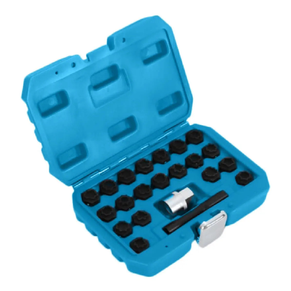 22Pcs Wheel Lug Nut Locking Key Set Anti-Theft for Audi Master Removal Tool Chromium-molybdenum Steel Wheel Locking Key Set