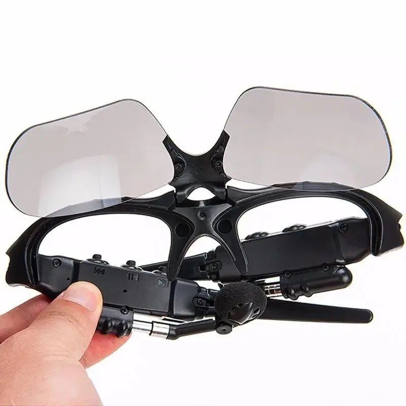 Toptrek Sports Stereo Wireless Bluetooth Cycling Sunglasses 5.0 Headset Phone Polarized Driving Sunglasses Riding Eyes Glasses