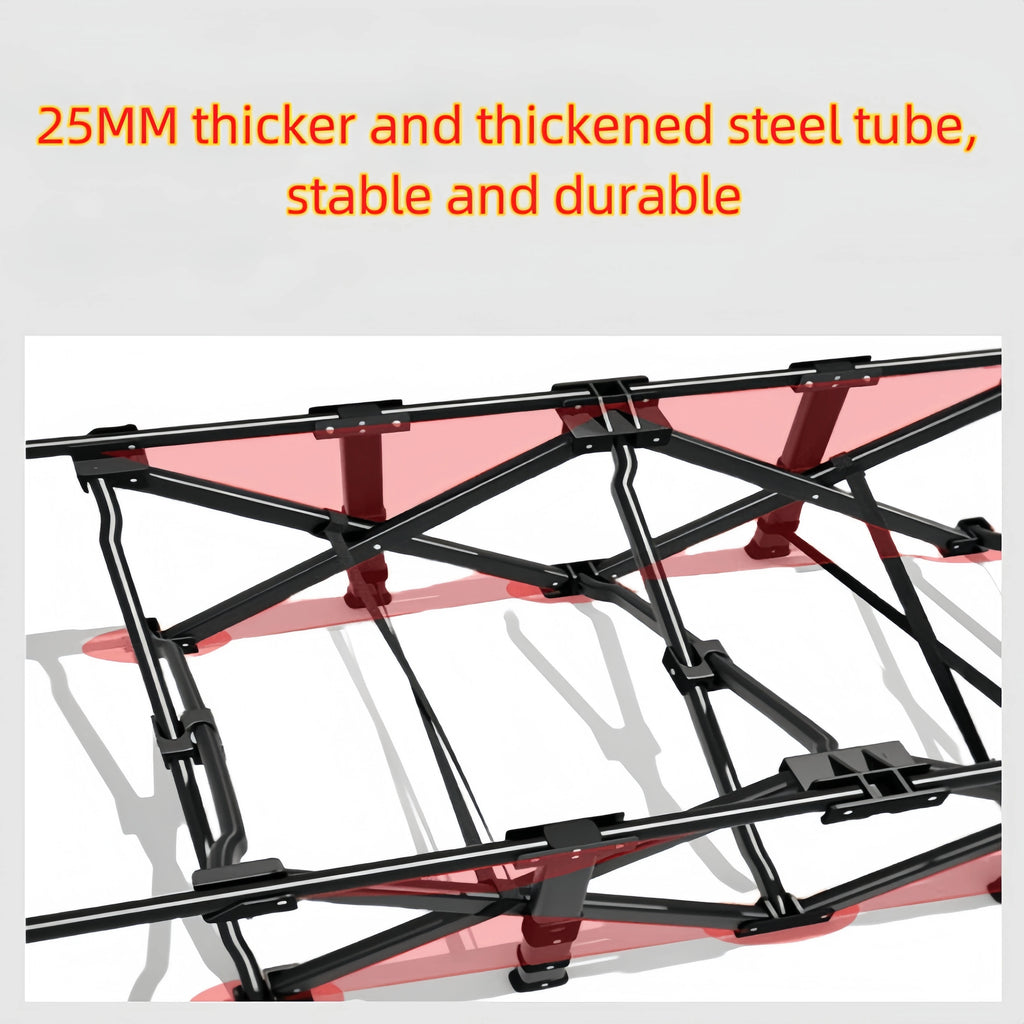 Portable Folding Camping Bed With Pillow - Heavy Duty Military Style Bed 190 X 67 X 48 Cm Lightweight Lounger Camping Garden