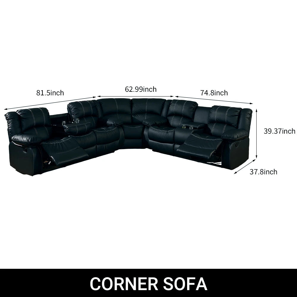 Power Loveseat Recliner Sofa Theater Seating Zero Gravity Console Electric Recliner RV Sofa with Storage Side Living Room