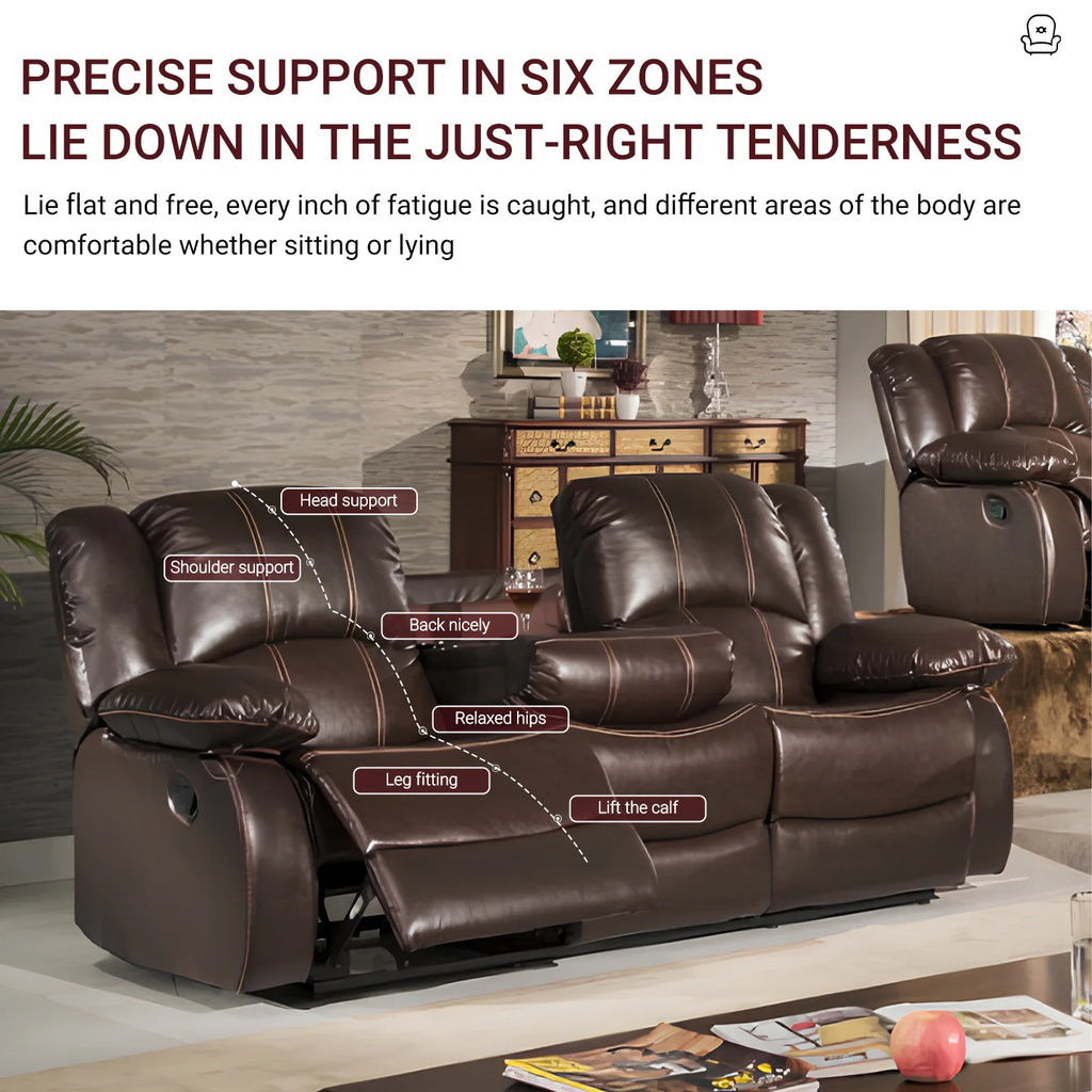 Power Loveseat Recliner Sofa Theater Seating Zero Gravity Console Electric Recliner RV Sofa with Storage Side Living Room