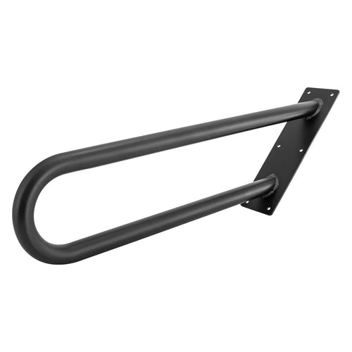 28 Inch Wall Mounted U Shaped Handrail for 1-3 Steps - 1.26" Tube Black Iron Stair Railing Handrails