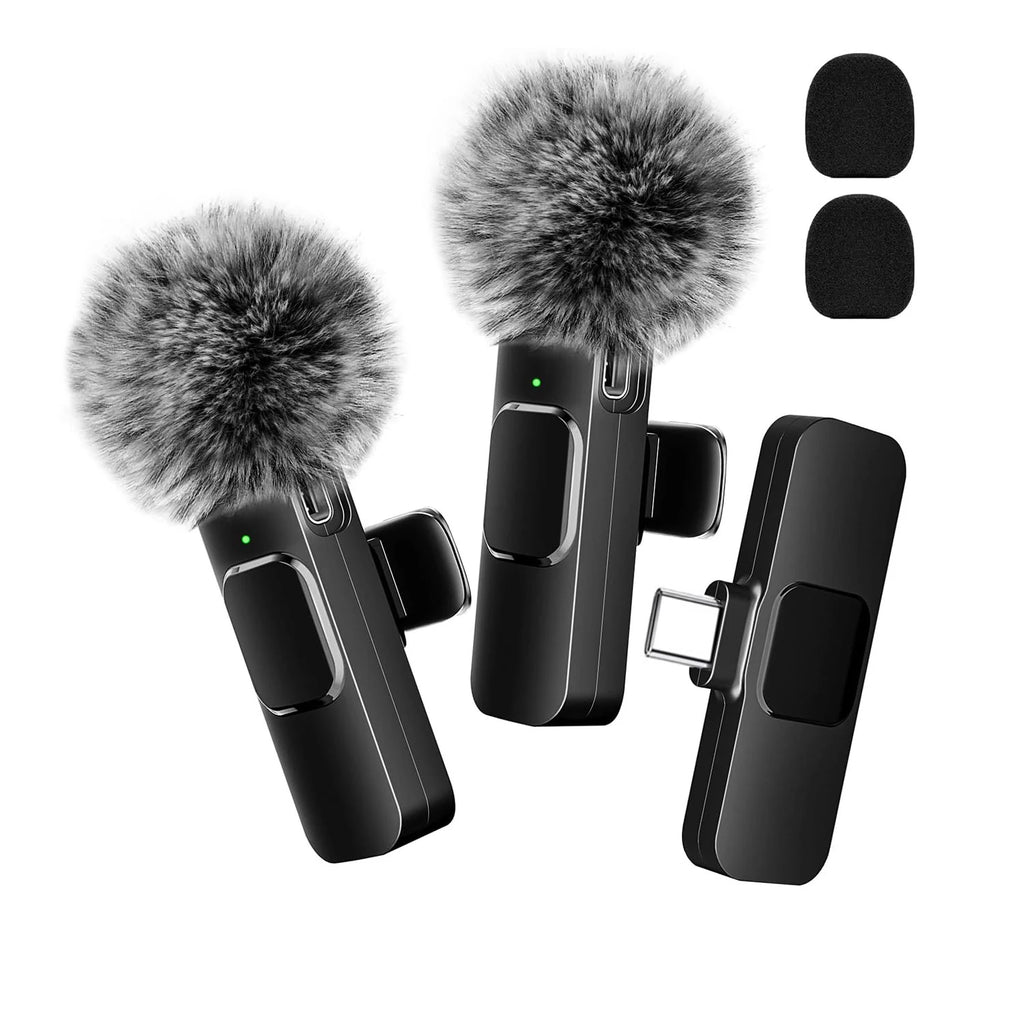 K60 Wireless Lavalier Microphone Audio Video Recording Mini Mic For iPhone Android Laptop Live Gaming Mobile Phone Microphone