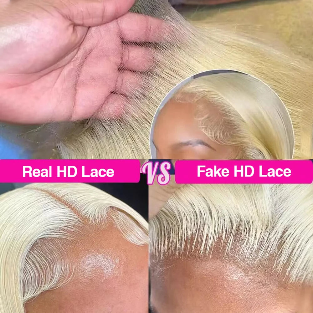 613 Blonde Straight Lace 13x4 13x6 HD Lace Front Wig Remy Colored 200%Transparent Frontal Human Hair Wigs For Black Women
