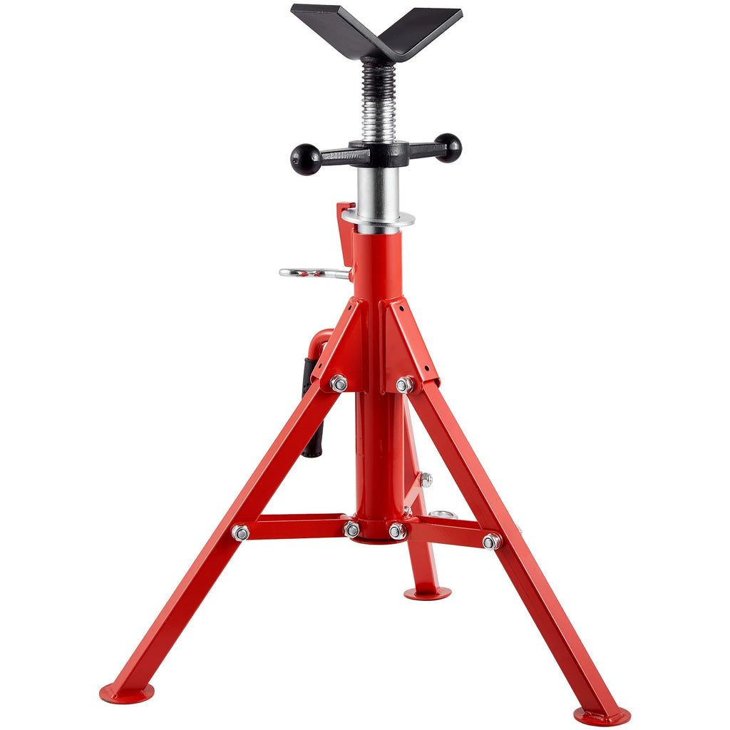 SucceBuy Pipe Holding Stand with Roller Head V-Head Folding Tripod Jack 12 inch Capacity Pipe working Supporting Clamped Tool