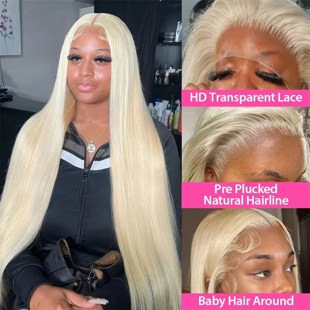 613 Blonde Straight Lace 13x4 13x6 HD Lace Front Wig Remy Colored 200%Transparent Frontal Human Hair Wigs For Black Women