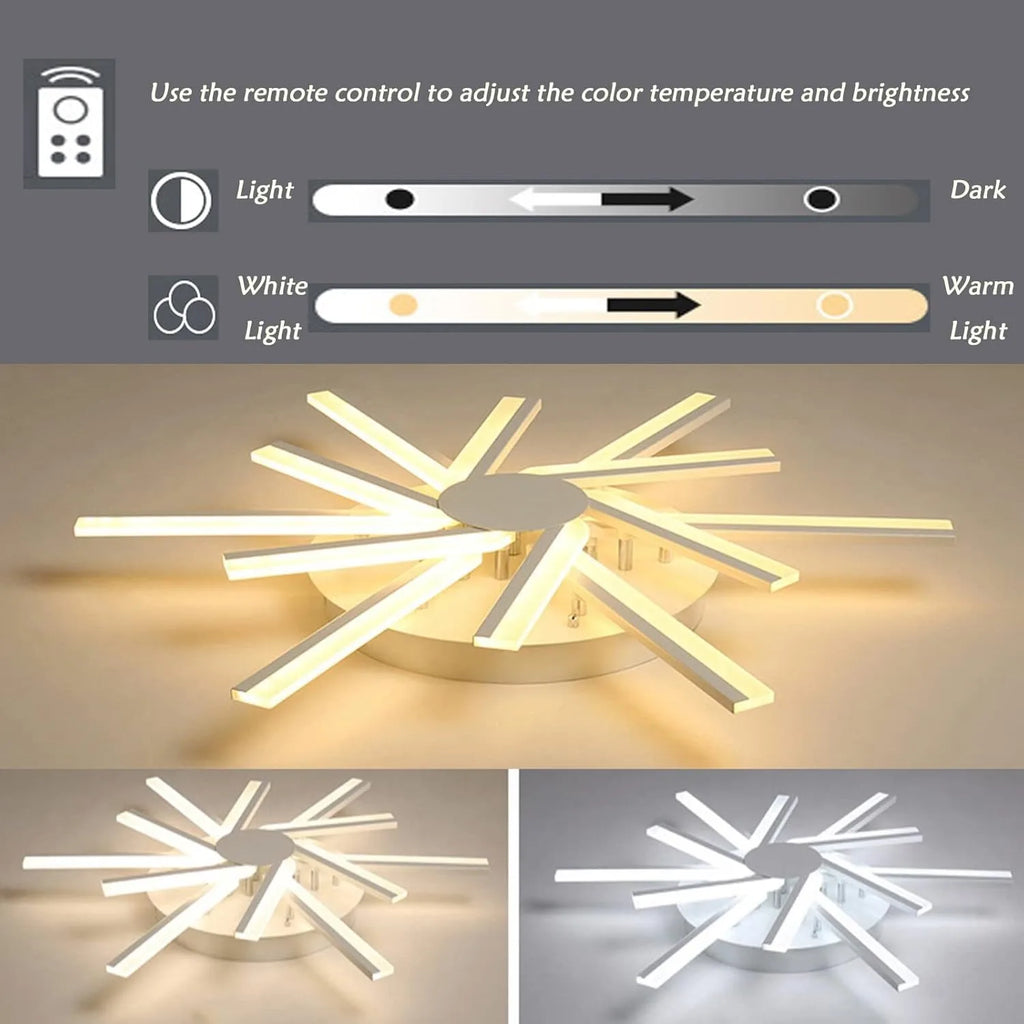 12 Head New Nordic Fireworks LED Chandelier Indoor Lighting Lamps White Tree Branch Iron Decoration Luster Ceiling Light